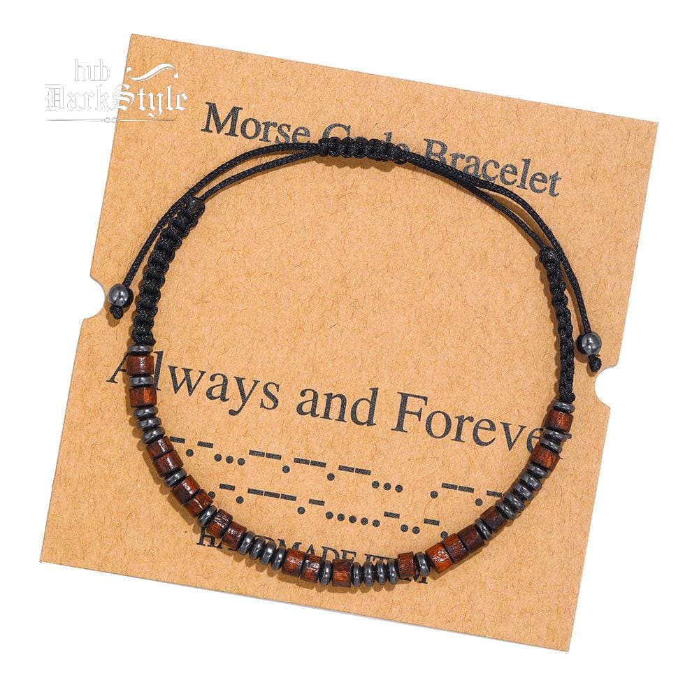 Unisex Morse Code Alphanumeric Weave Couple Bracelet