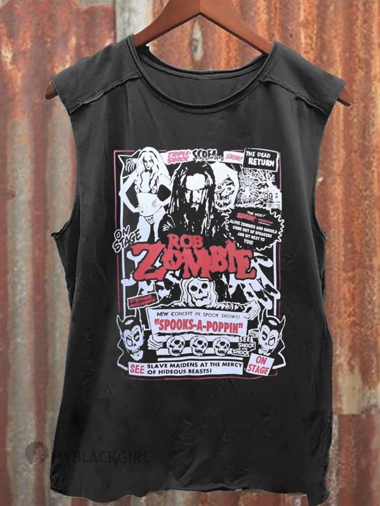Rob Zombie Art Print 100% Cotton Casual Tank Top