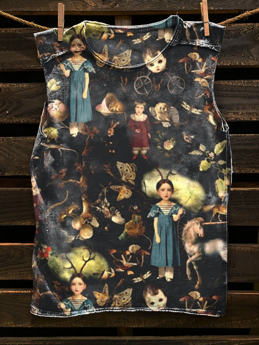 Kitsch Steampunk Gothic Print Classic Tank Top
