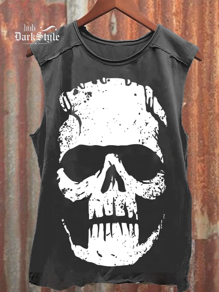Unisex Frankenskull Print 100% cotton Tank Top