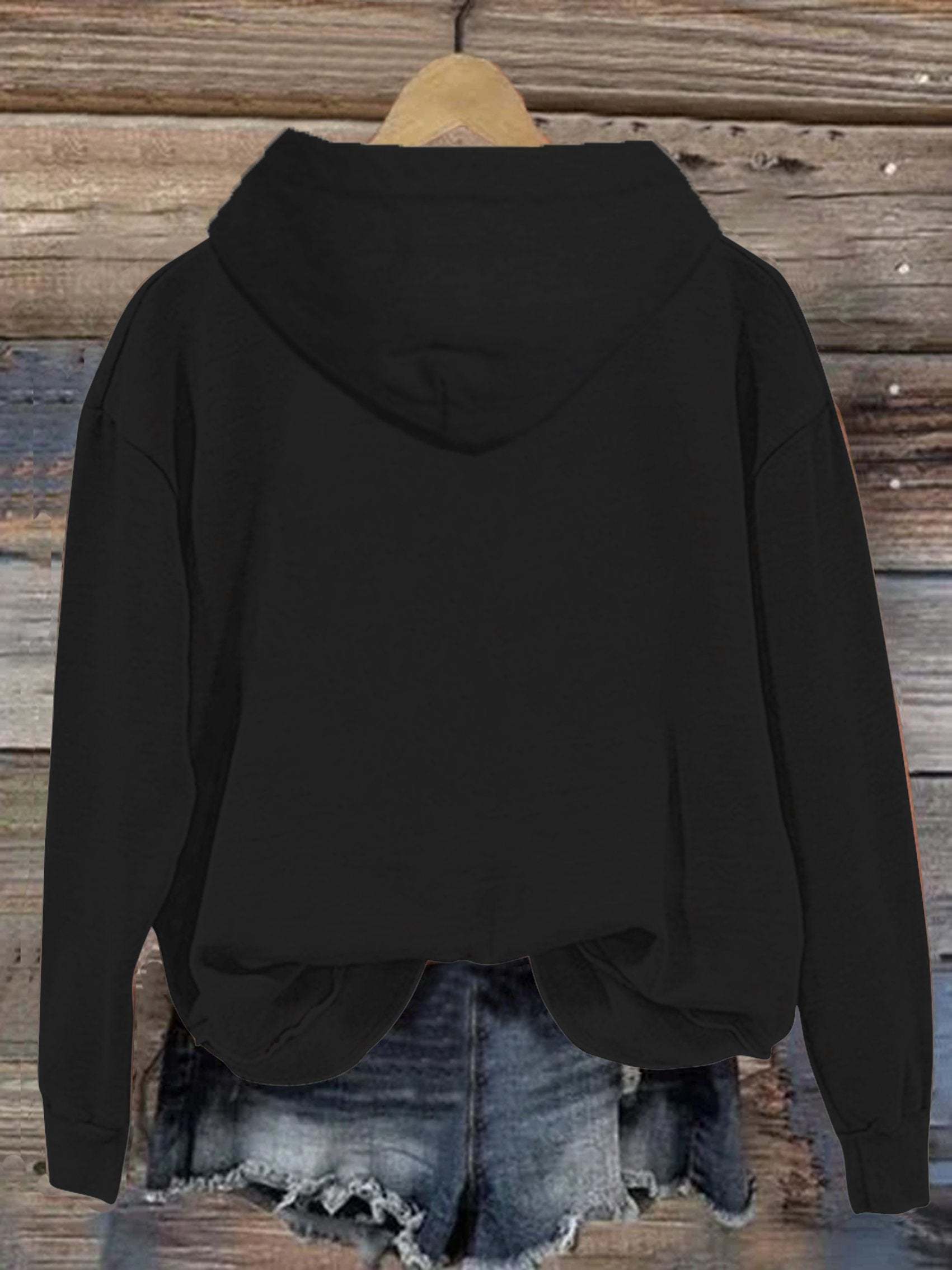 Purple Skeleton Women's Halloween Cat Print Casual Sweatshirt