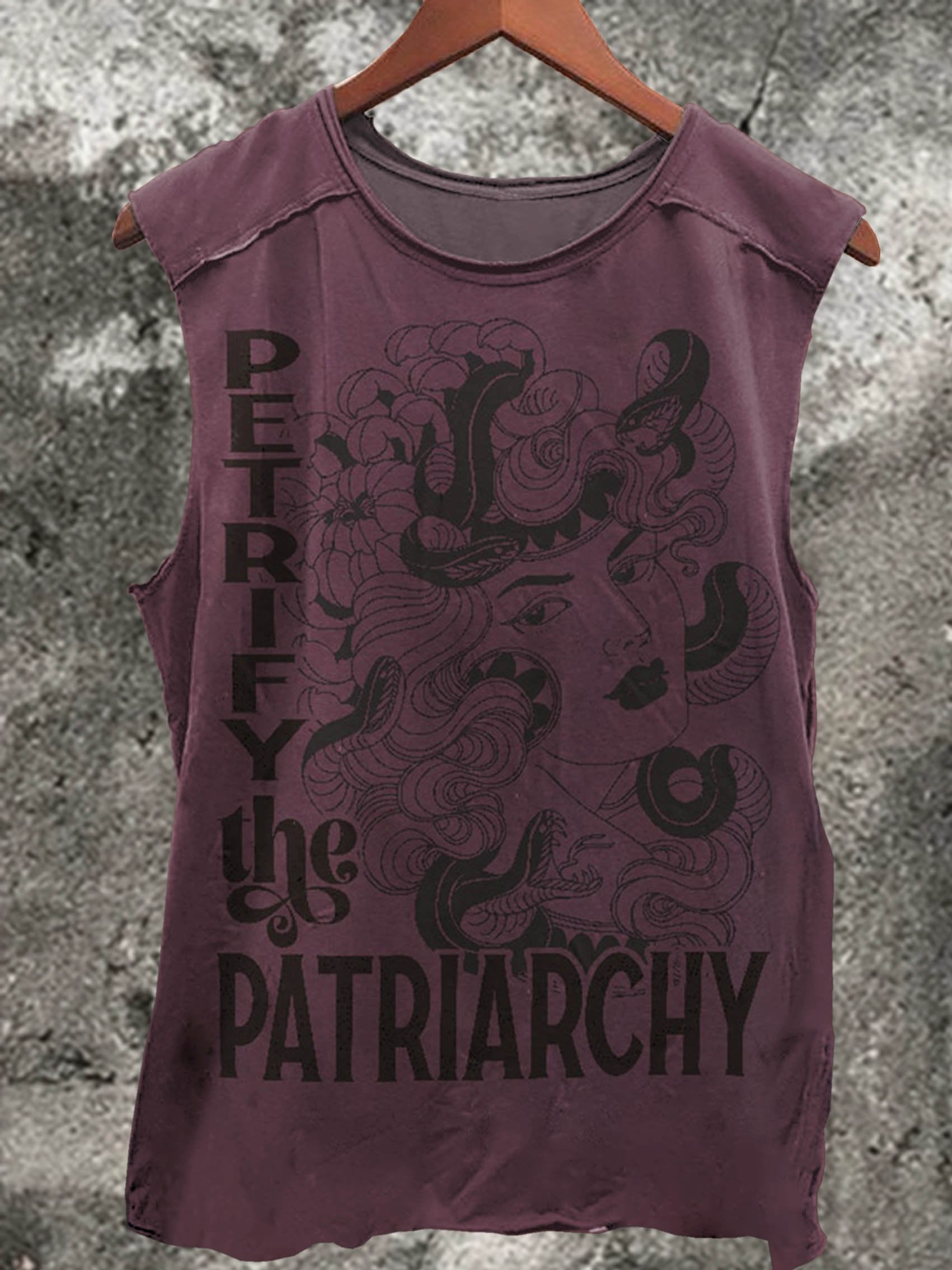 Petrifyin The Patriarchy Print 100% Cotton Casual Tank Top