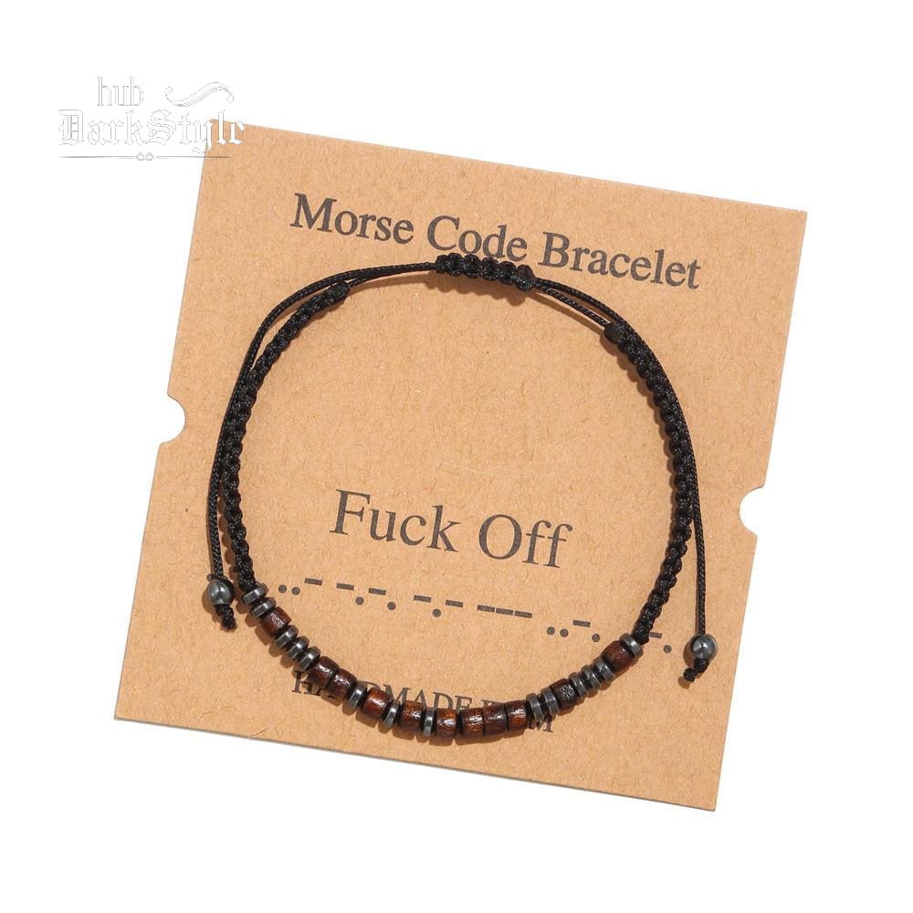 Unisex Morse Code Alphanumeric Weave Couple Bracelet