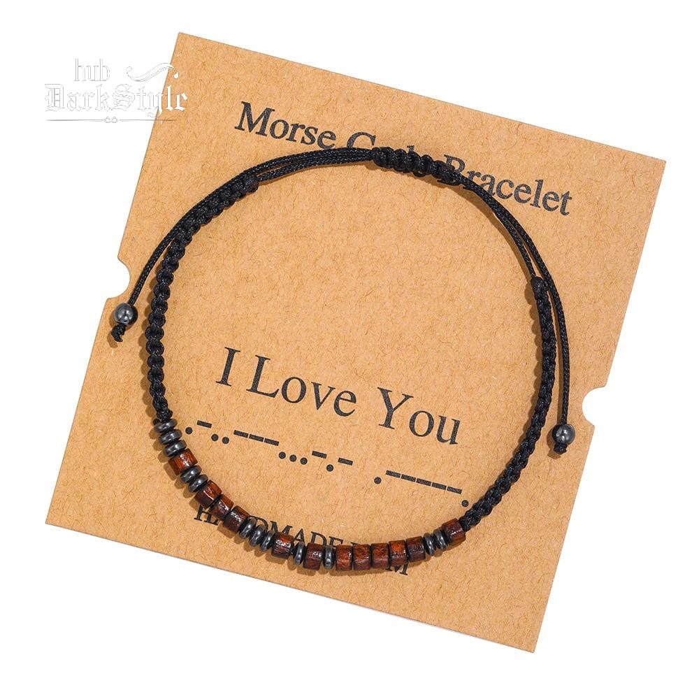 Unisex Morse Code Alphanumeric Weave Couple Bracelet