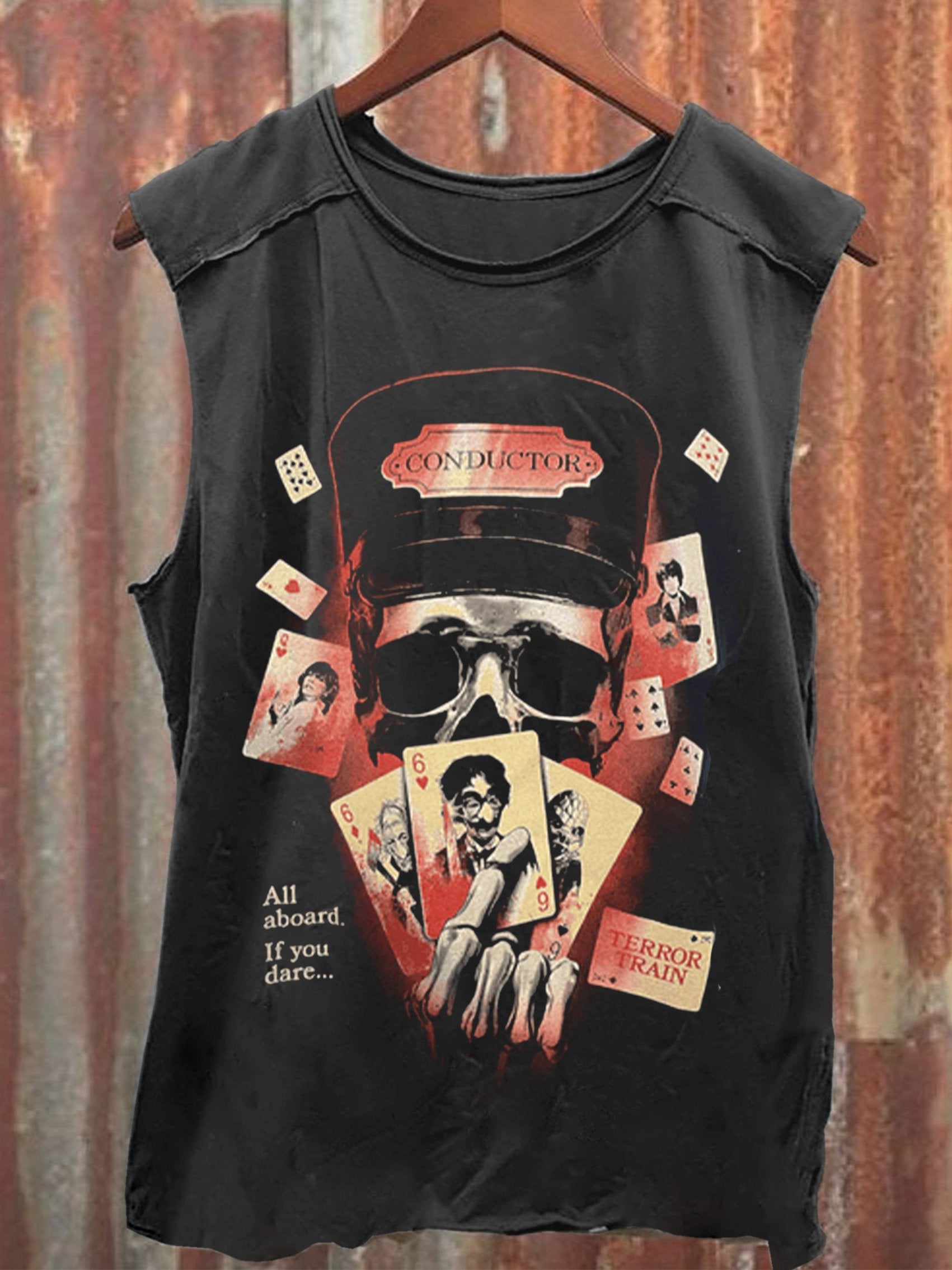 Horror Movie Art Print 100% Cotton Casual Tank Top