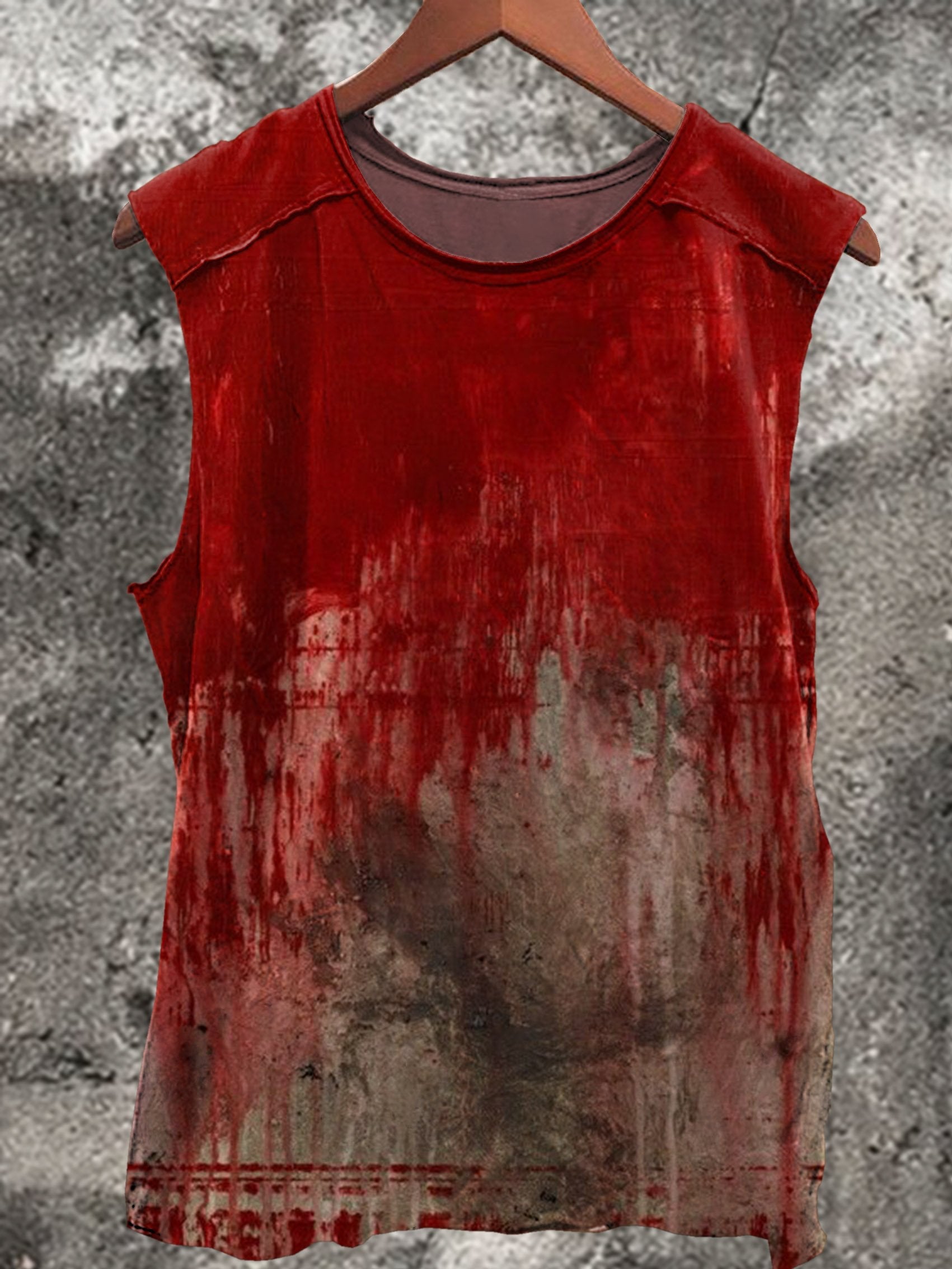 Blood Soaked Print 100% Cotton Casual Tank Top