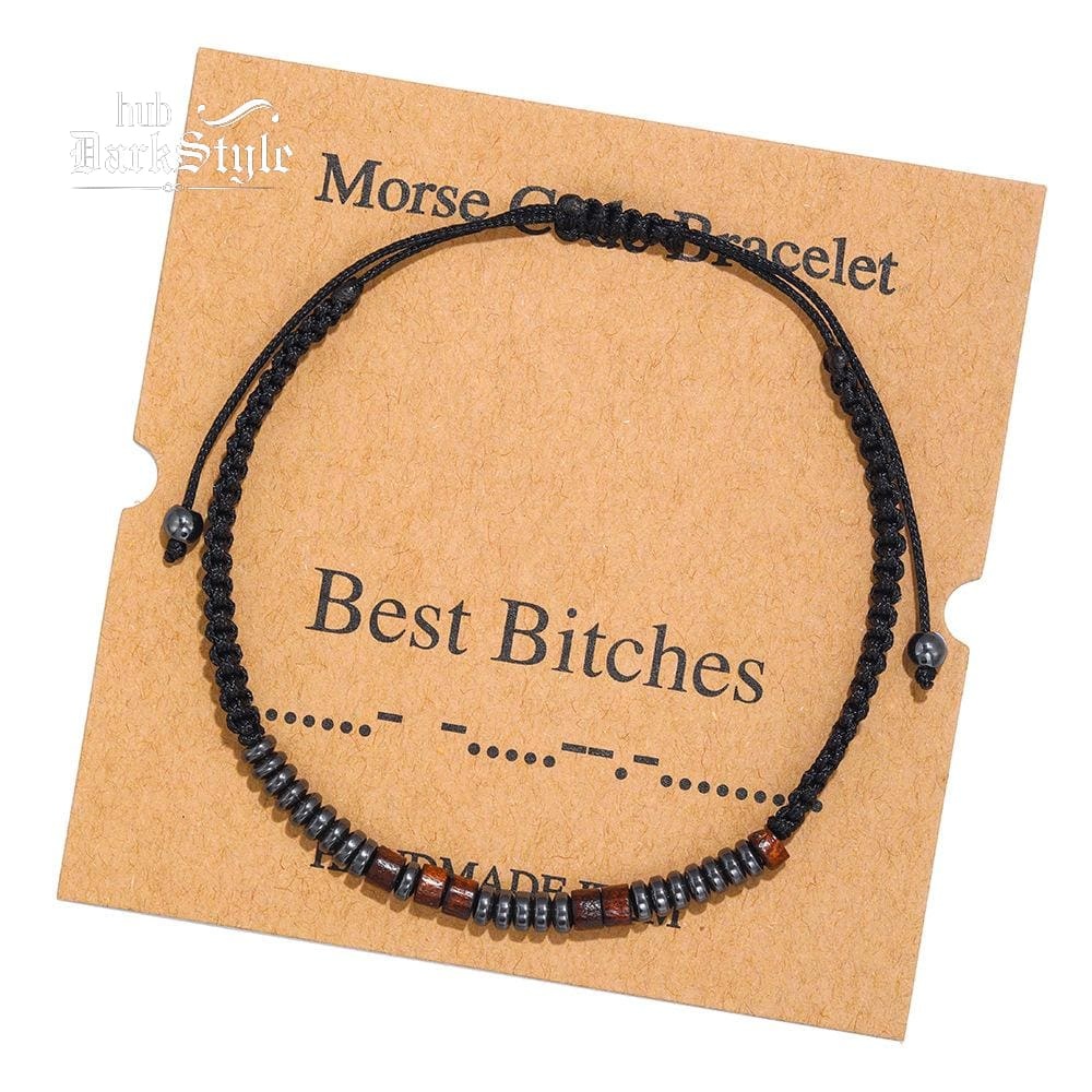 Unisex Morse Code Alphanumeric Weave Couple Bracelet