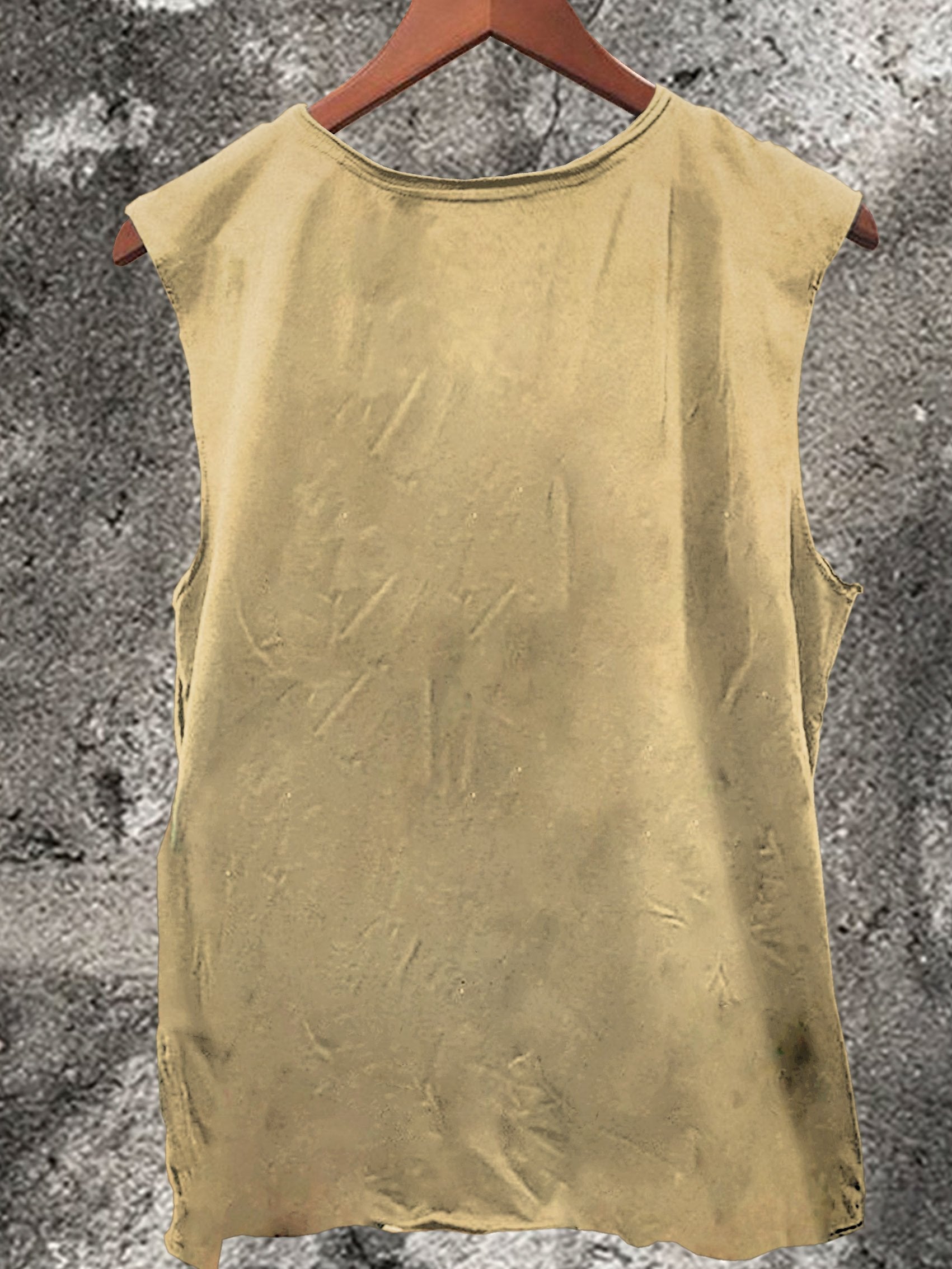 Trendy Buddha Statue Print 100% Cotton Casual Tank Top