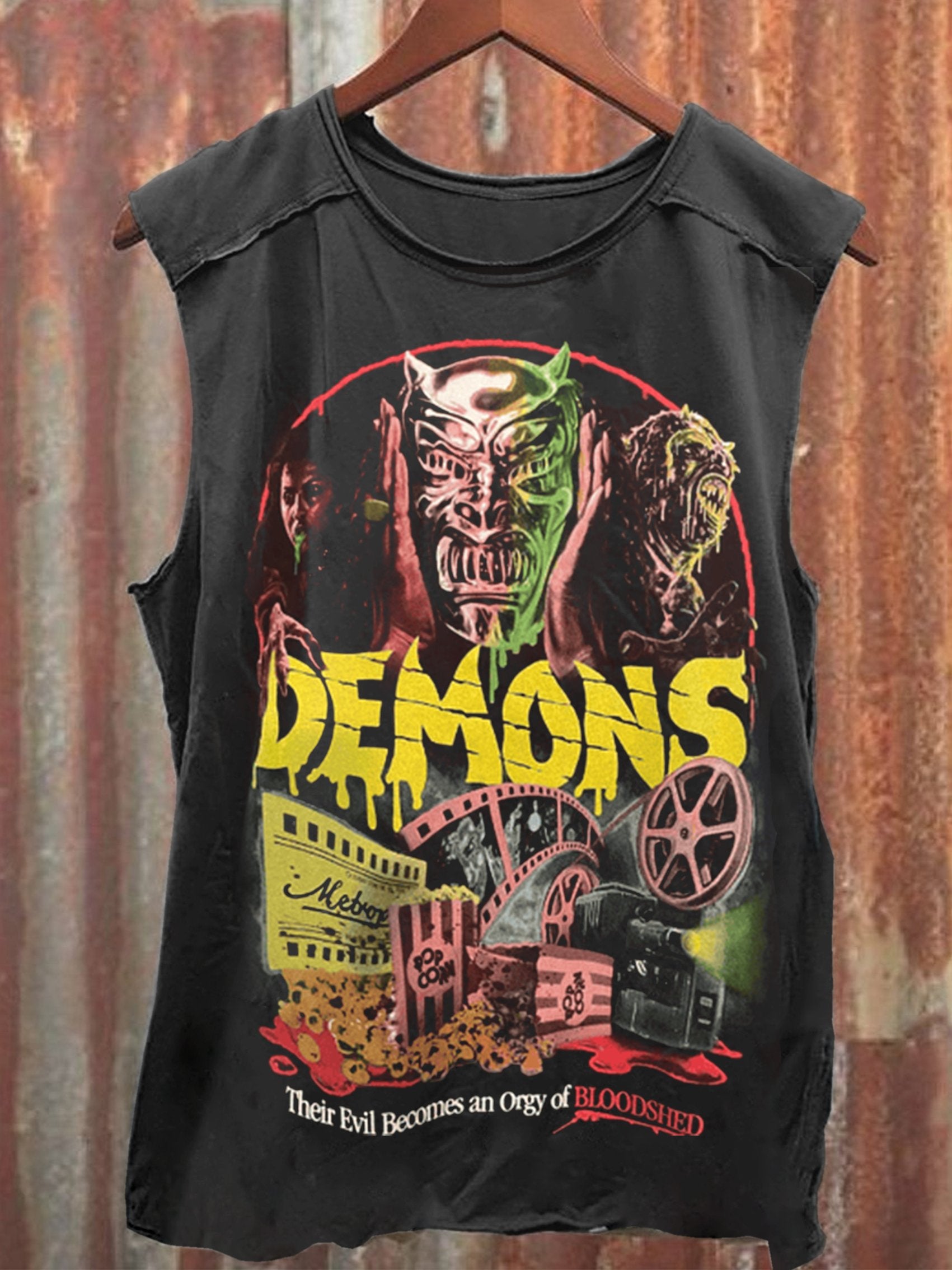 Horror Movie Art Print 100% Cotton Casual Tank Top