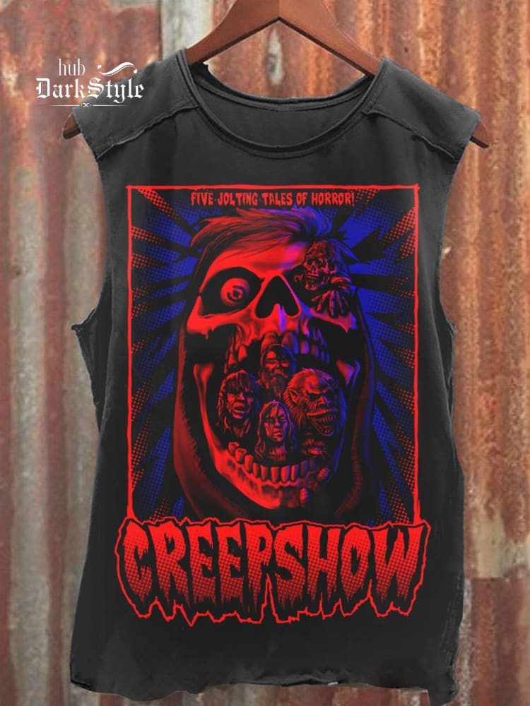 Unisex Creepskull Print Tank Top