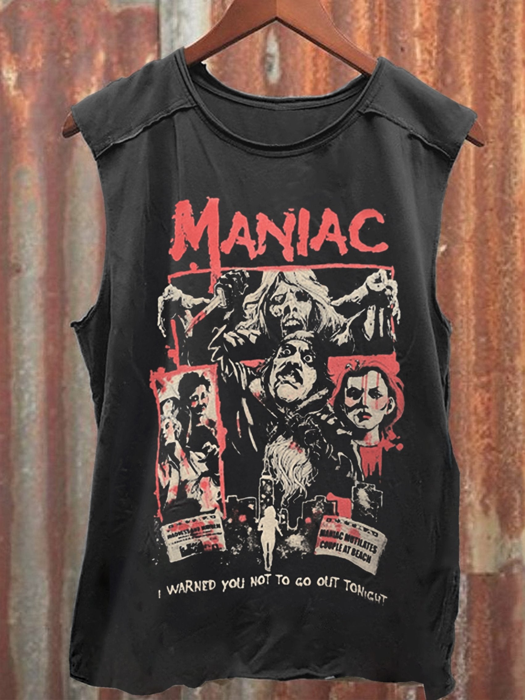 Horror Movie Art Print 100% Cotton Casual Tank Top