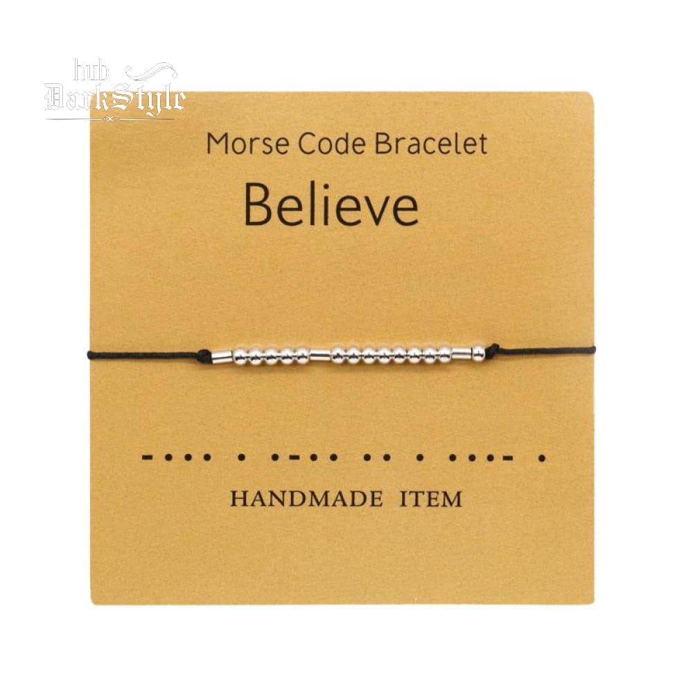Women's Men's Unisex Morse Code Alphanumeric Couple Bracelet