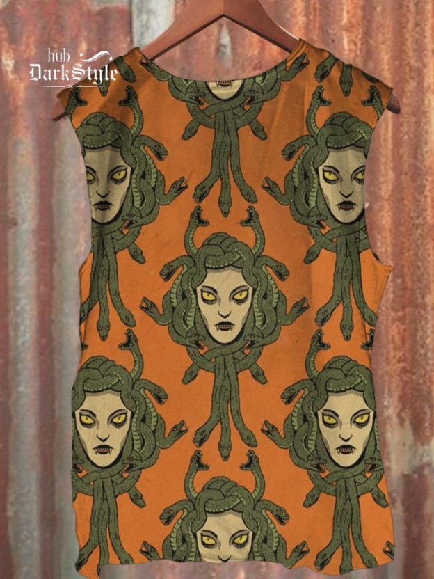 Medusa Print  Casual Tank Top