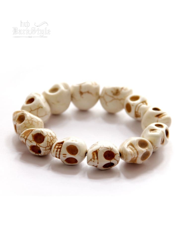 Men's Punk Synthetic Turquoise Skull Bracelet