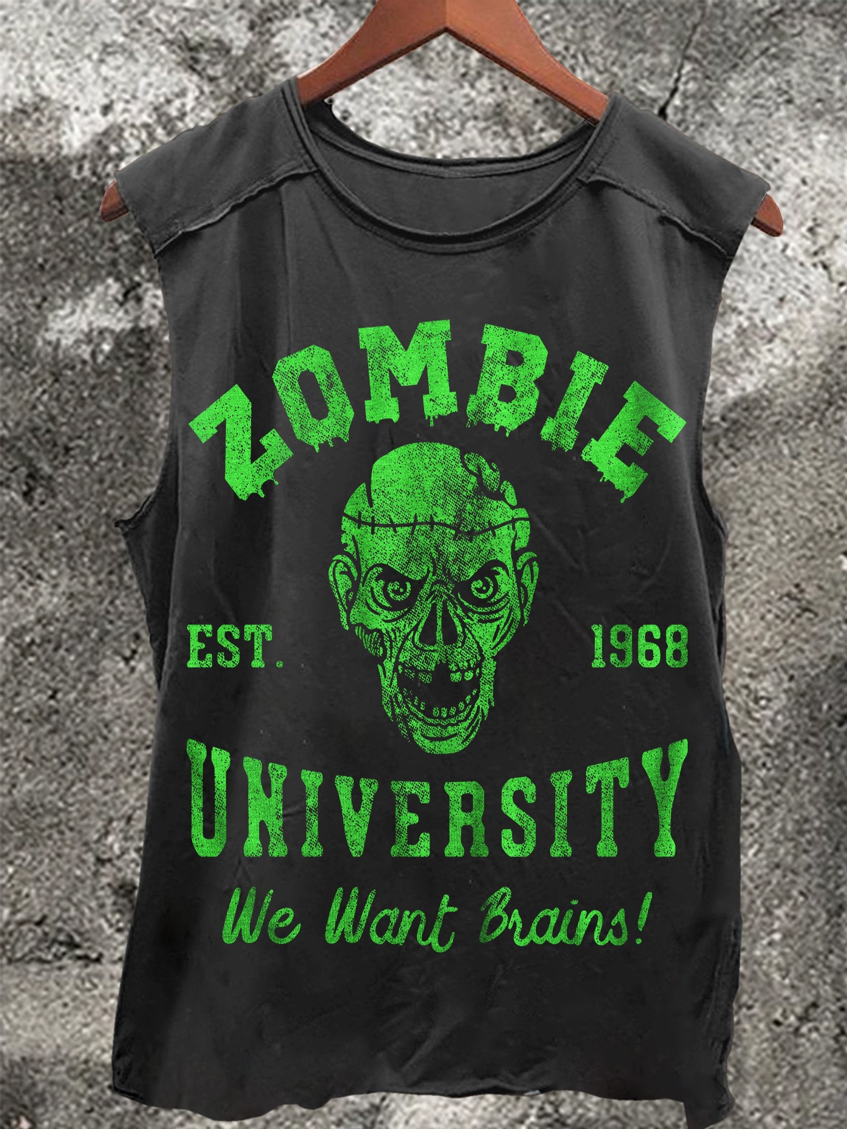 Zombie Vintage Print 100% Cotton Casual Tank Top