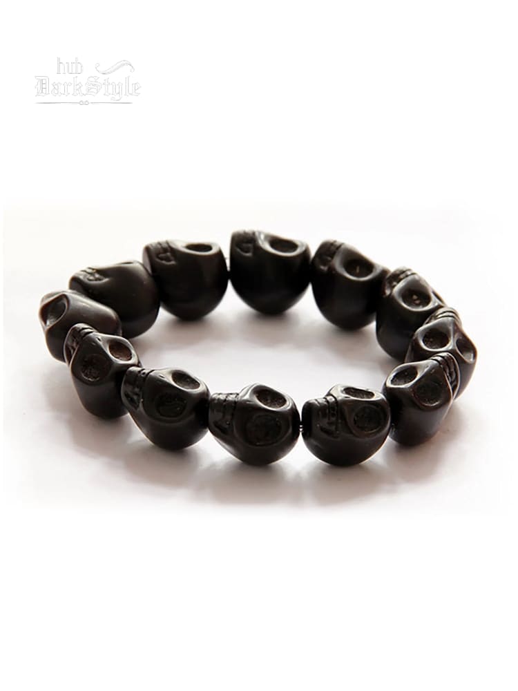 Men's Punk Synthetic Turquoise Skull Bracelet