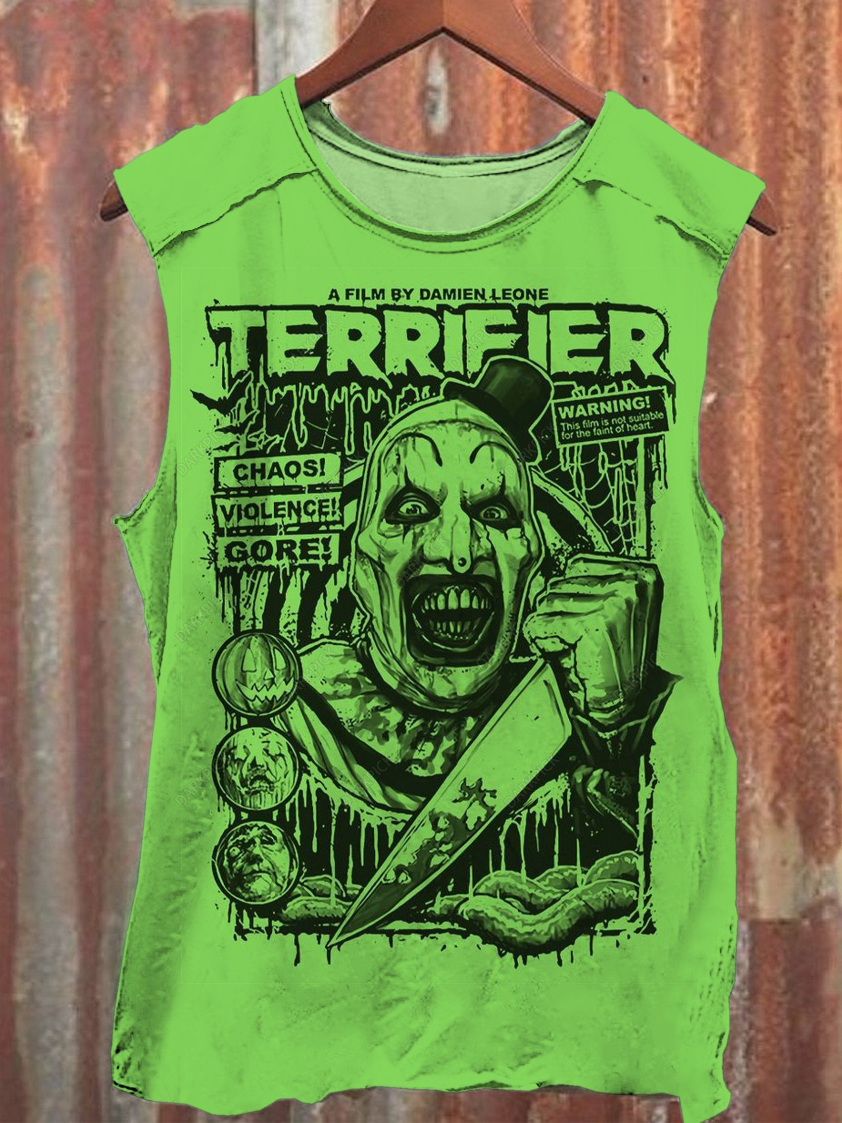 Unisex Vintage Terrifier Print Casual Tank Top