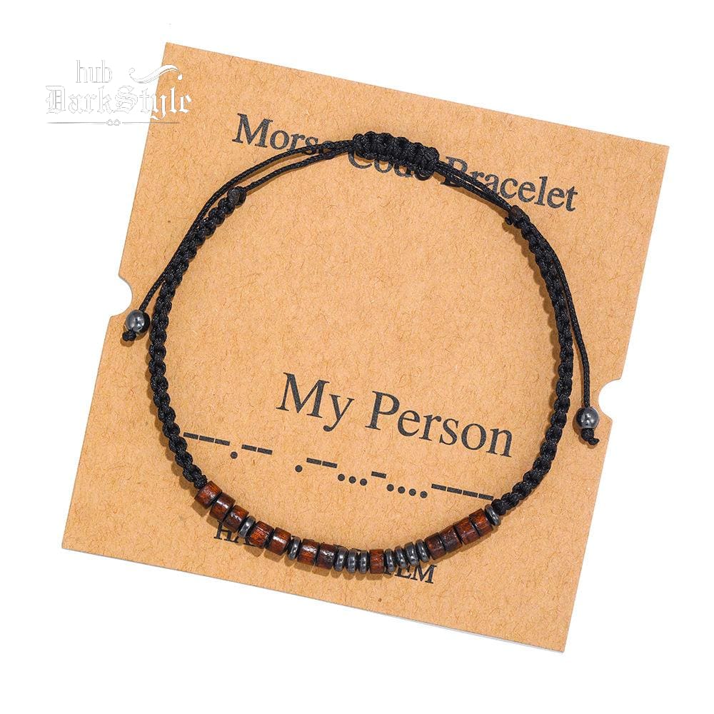 Unisex Morse Code Alphanumeric Weave Couple Bracelet