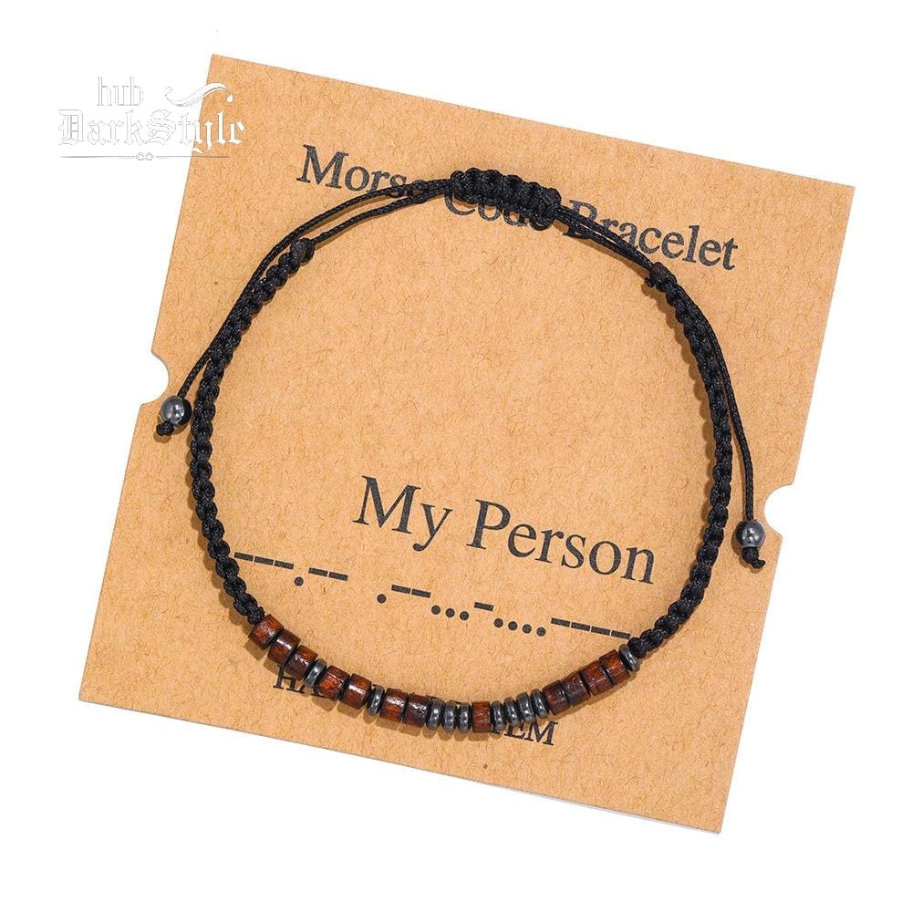 Unisex Morse Code Alphanumeric Weave Couple Bracelet