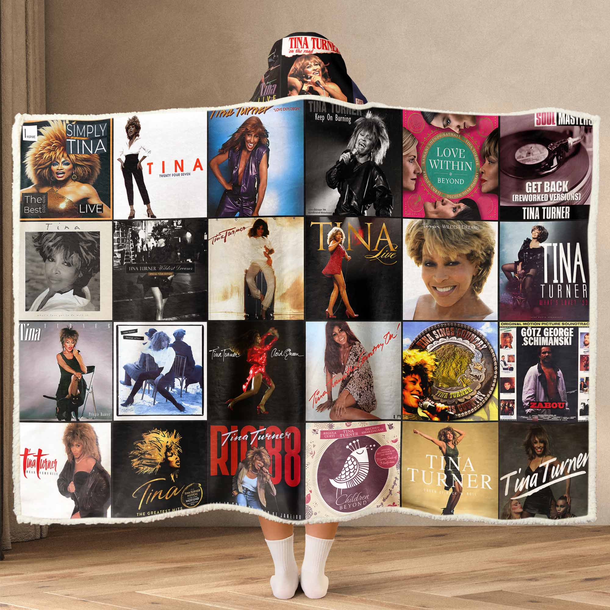Tina Turner Wearable Hooded Blanket – The Queen of Rock ’n’ Roll, Wrapped Around You