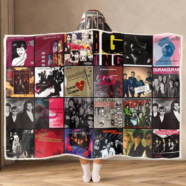 Duran Duran Wearable Hooded Blanket – 80s Music Lover Cozy Throw with Album Art