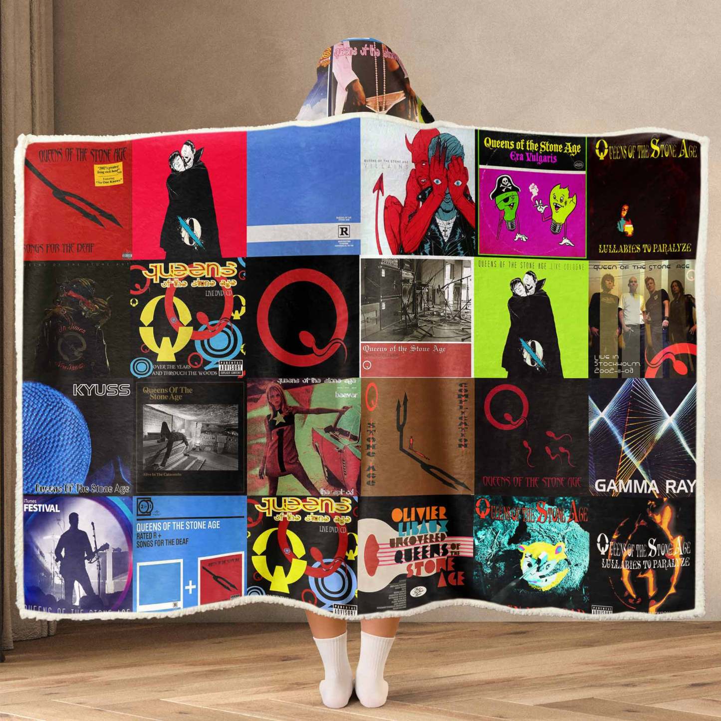 Queens of the Stone Age Wearable Hooded Blanket – Desert Rock Vibes Yo