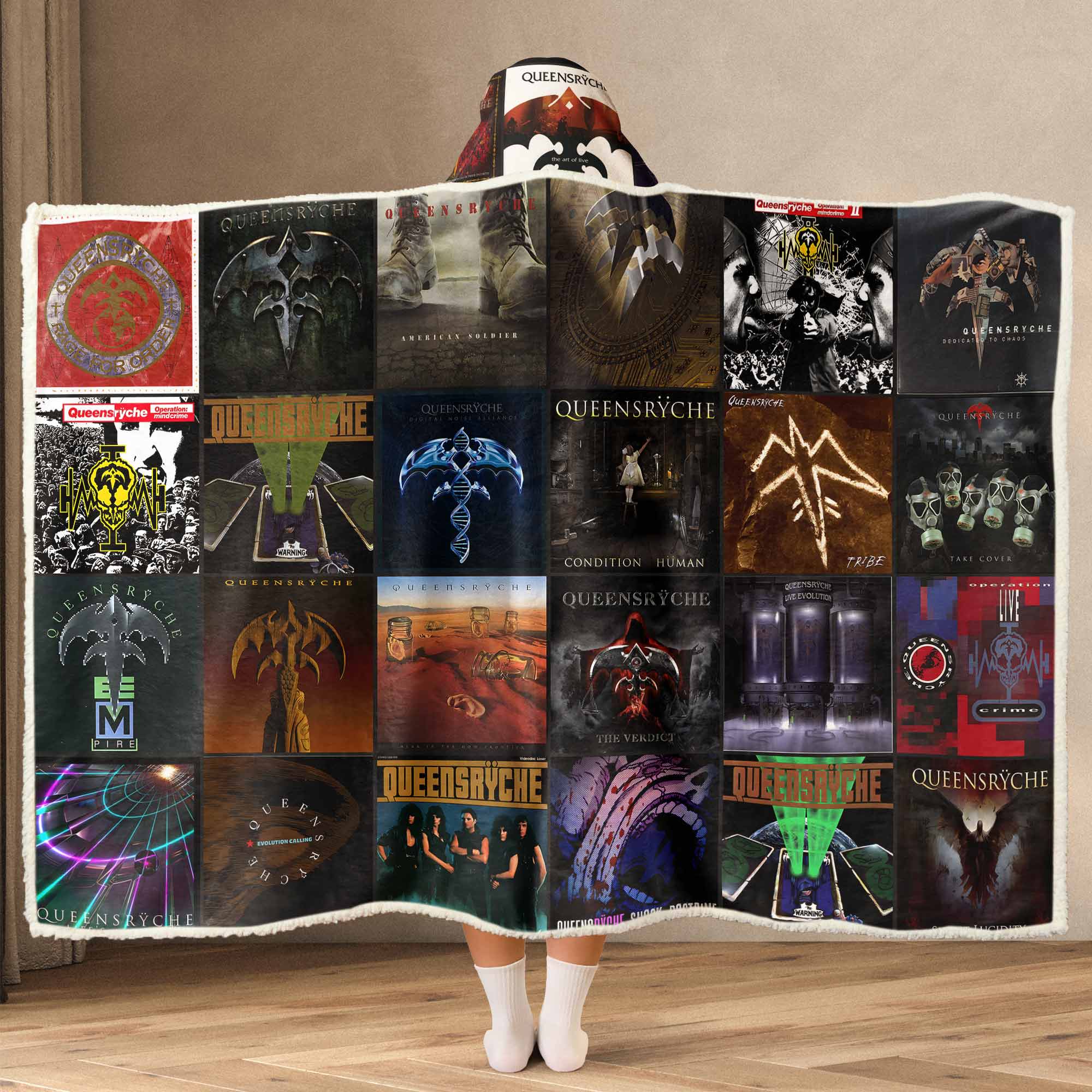 Queensrÿche Wearable Hooded Blanket – Progressive Metal Power You Can Wear