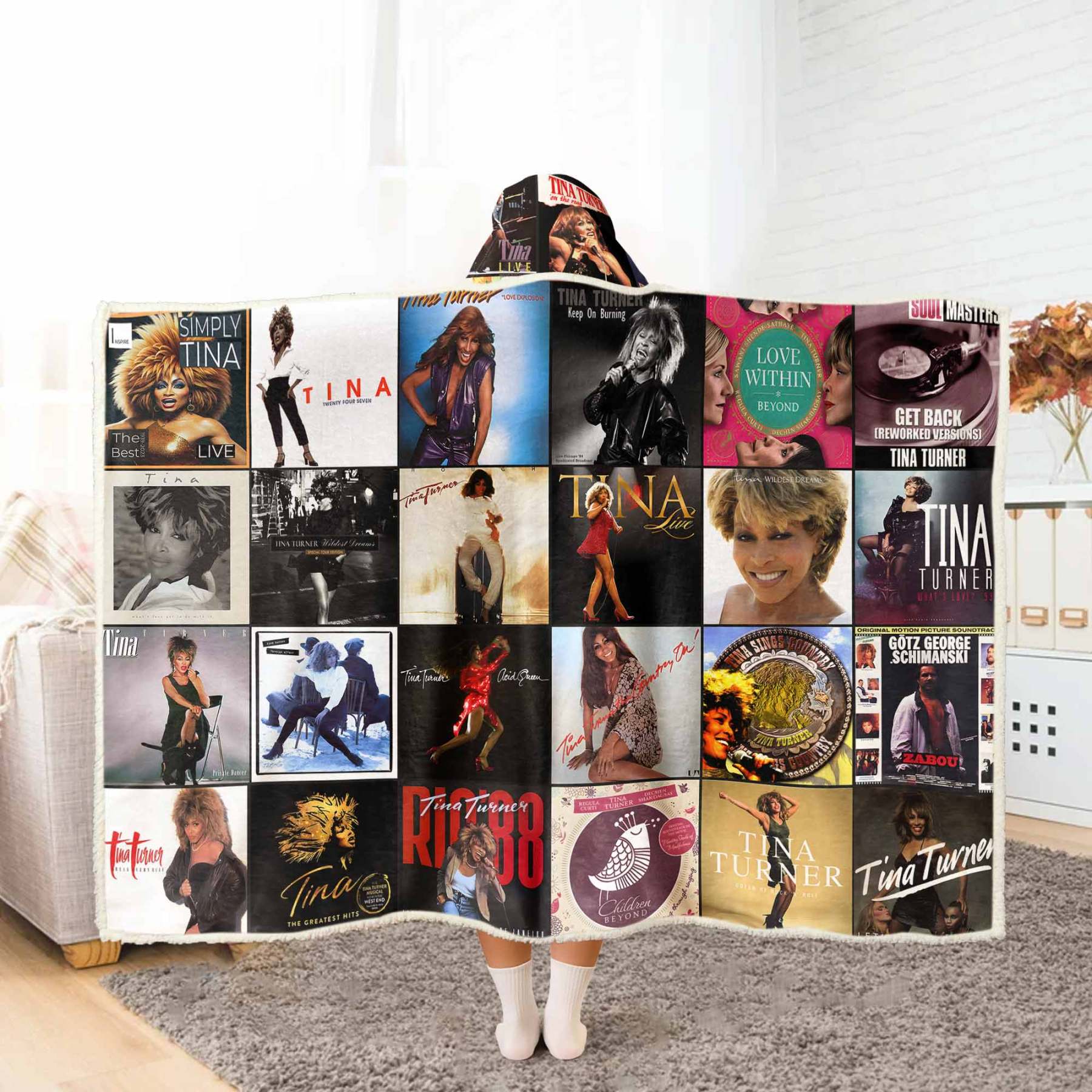 Tina Turner Wearable Hooded Blanket – The Queen of Rock ’n’ Roll, Wrapped Around You