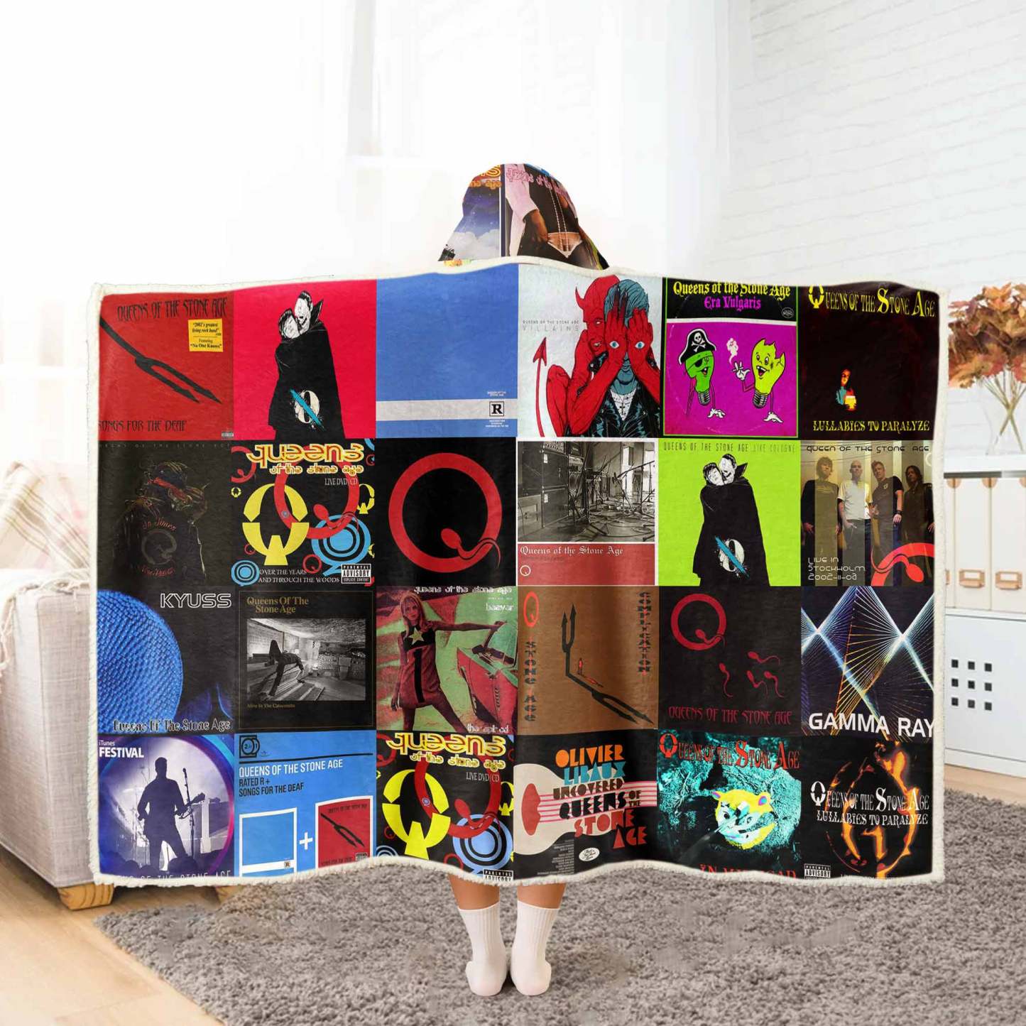 Queens of the Stone Age Wearable Hooded Blanket – Desert Rock Vibes You Can Wear