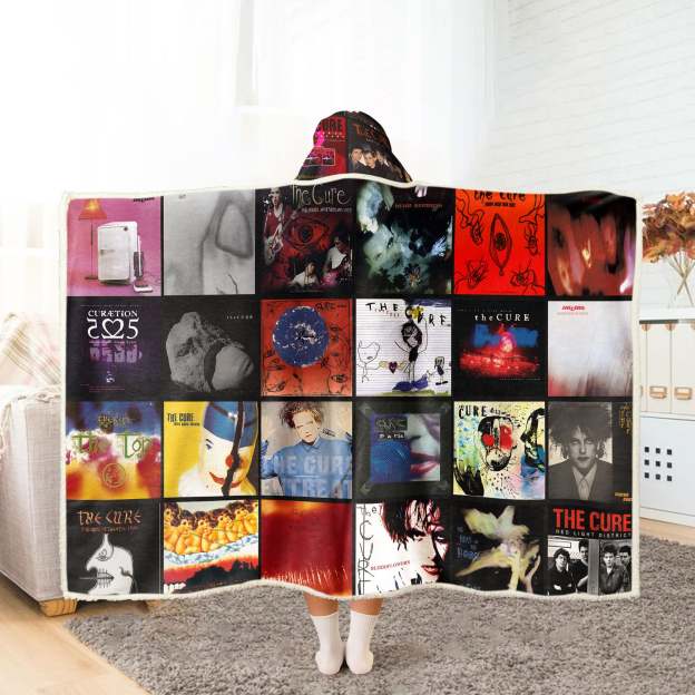 The Cure Album Art Wearable Hooded Blanket – Gothic Rock Fan Gift