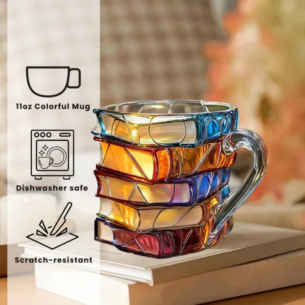 Handmade 3D Reading Happiness Mug