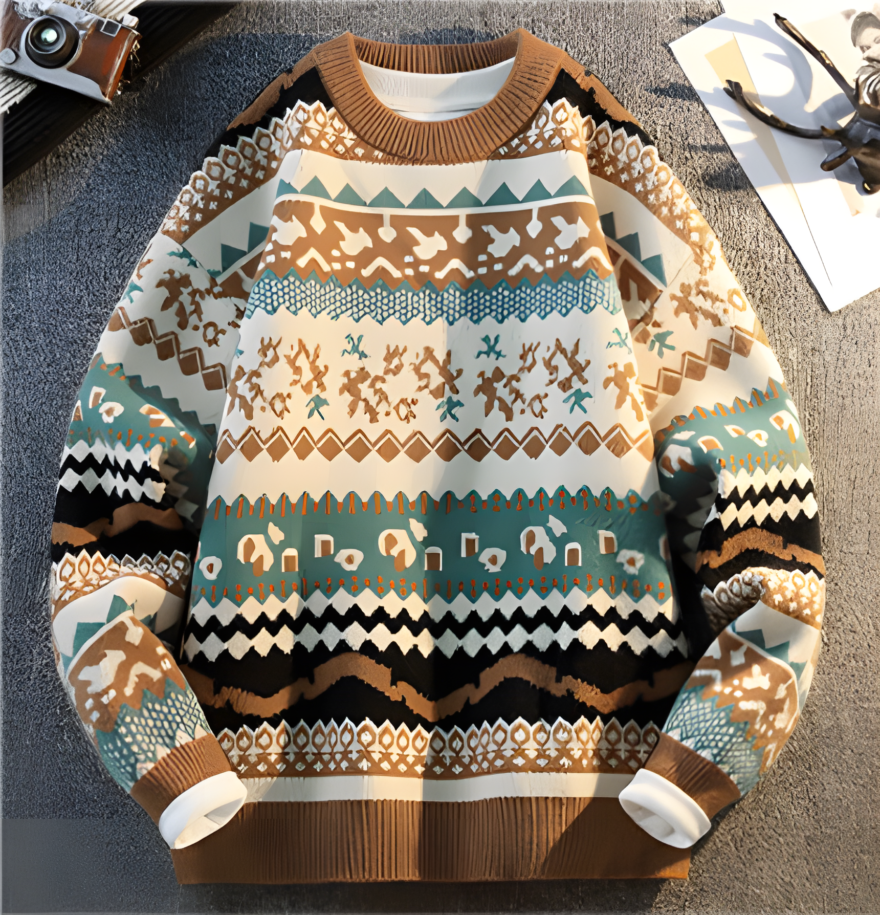 Ethnic Style Jacquard Sweater