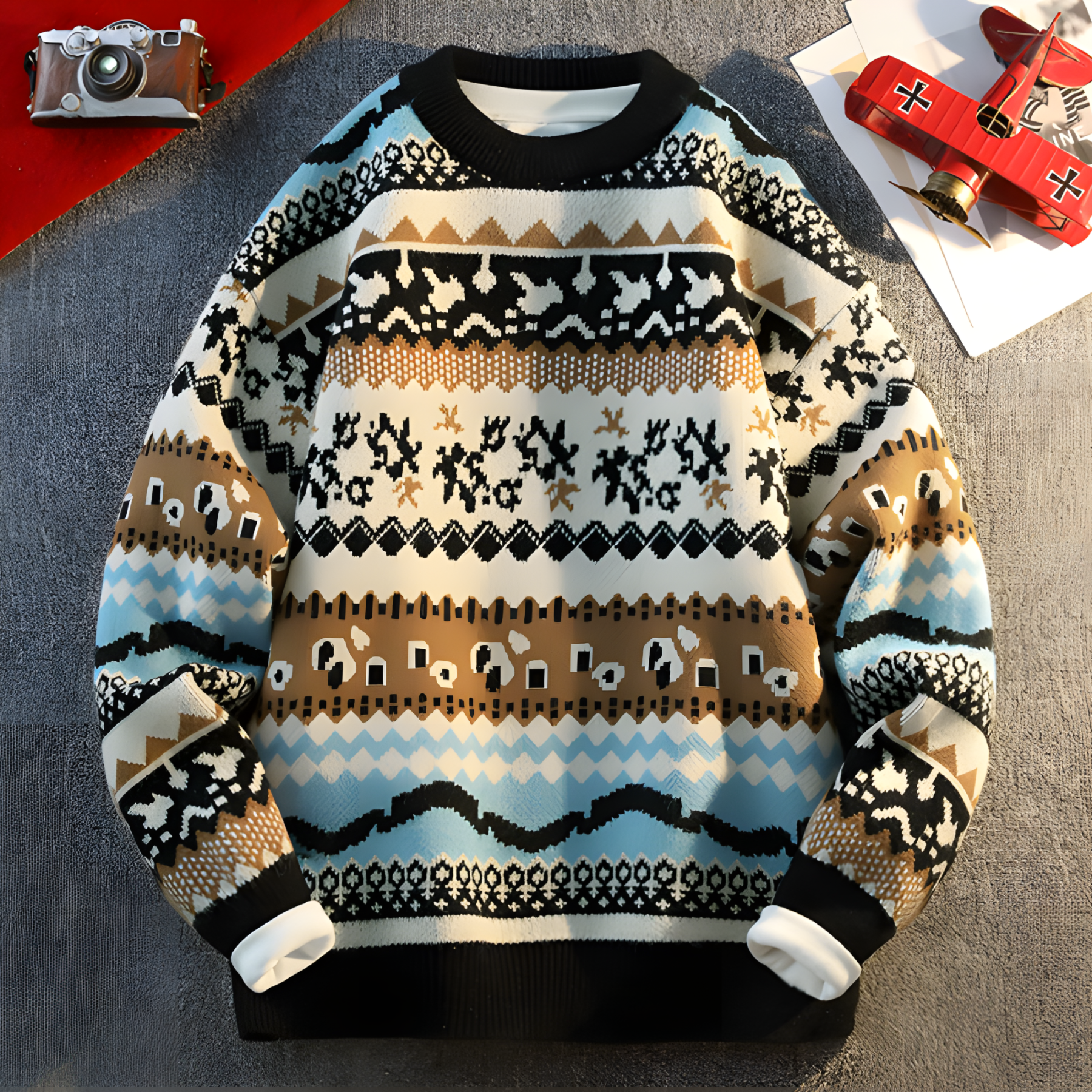 Ethnic Style Jacquard Sweater