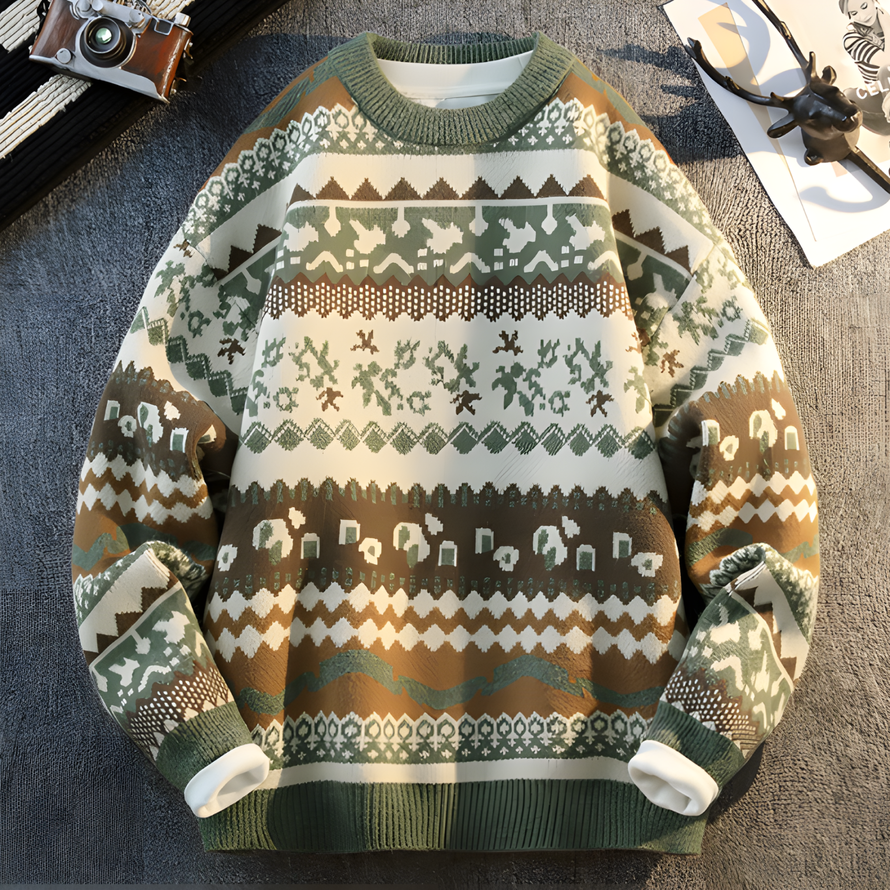 Ethnic Style Jacquard Sweater