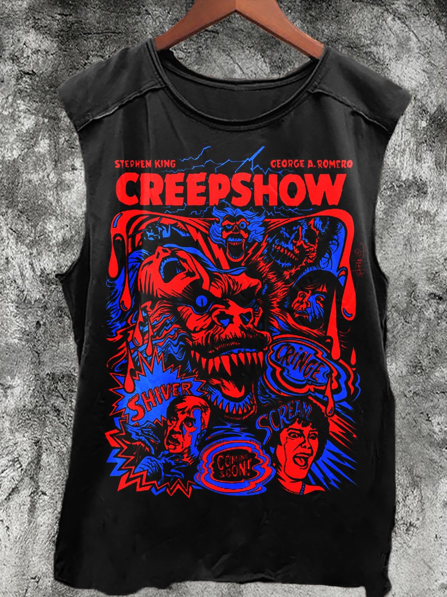 Creepshow Print 100% Cotton Casual Tank Top