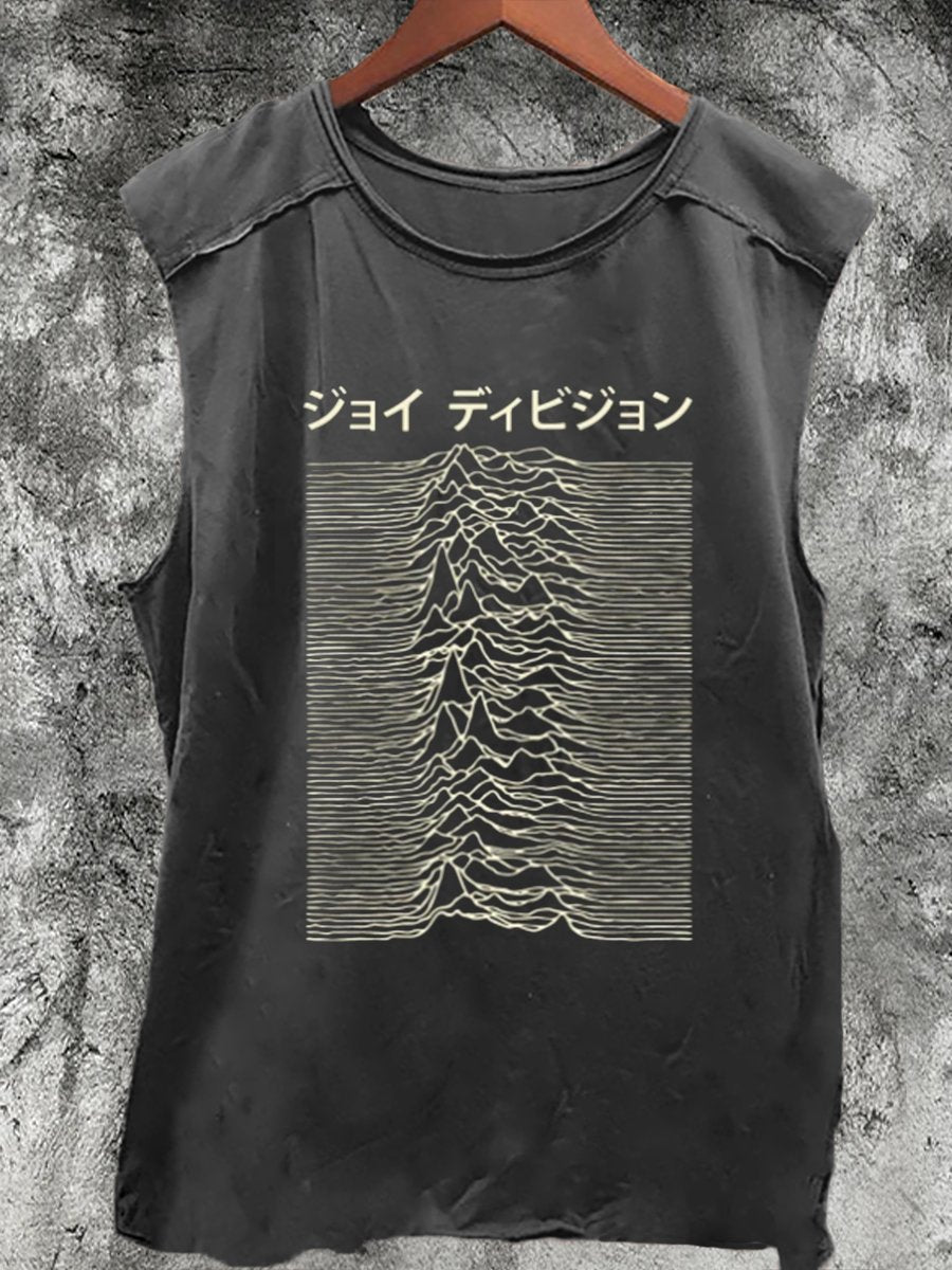 Joy Division Japanese Print 100% Cotton Casual Tank Top