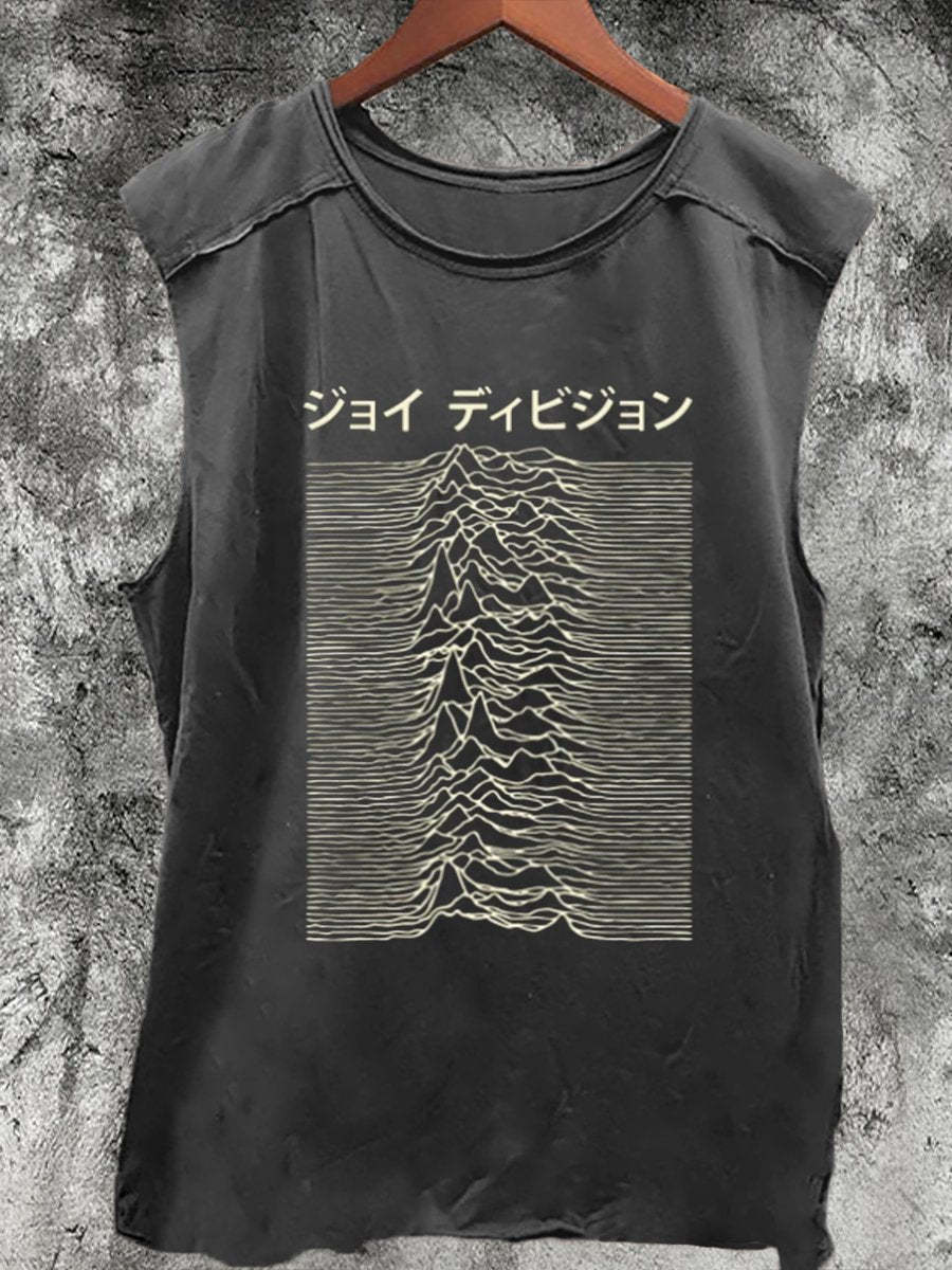 Joy Division Japanese Print 100% Cotton Casual Tank Top