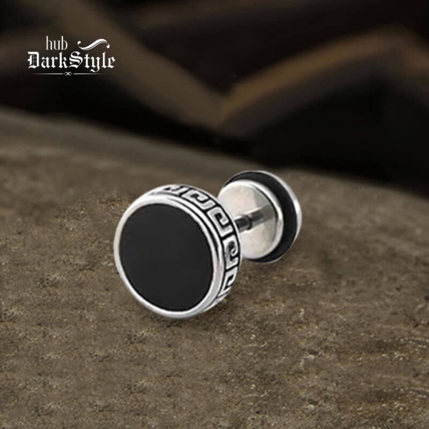 Punk Great Wall Pattern Stainless Steel Stud Earring