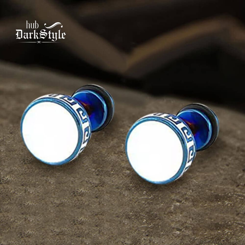 Punk Great Wall Pattern Stainless Steel Stud Earring