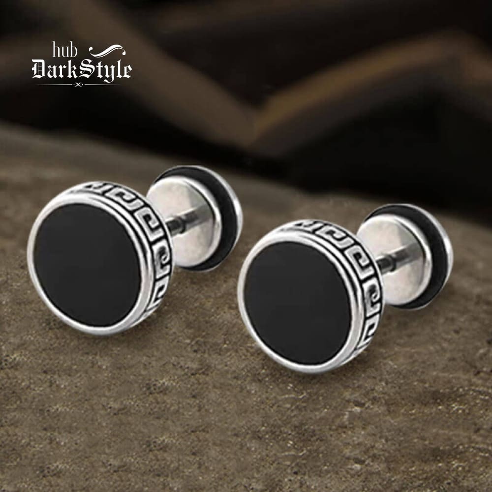 Punk Great Wall Pattern Stainless Steel Stud Earring