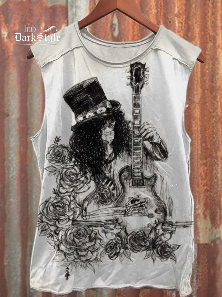 Unisex Rock Music Art Painting Print Casual Tank Top