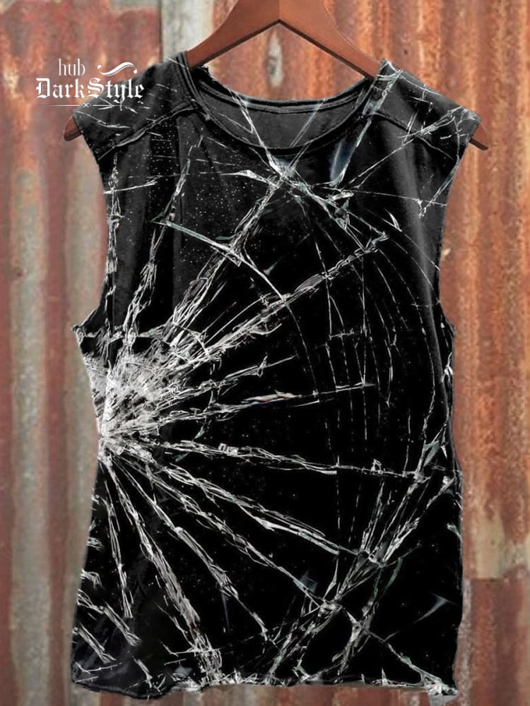 Unisex Art Illustration Printed Casual Crew Neck Tank Top