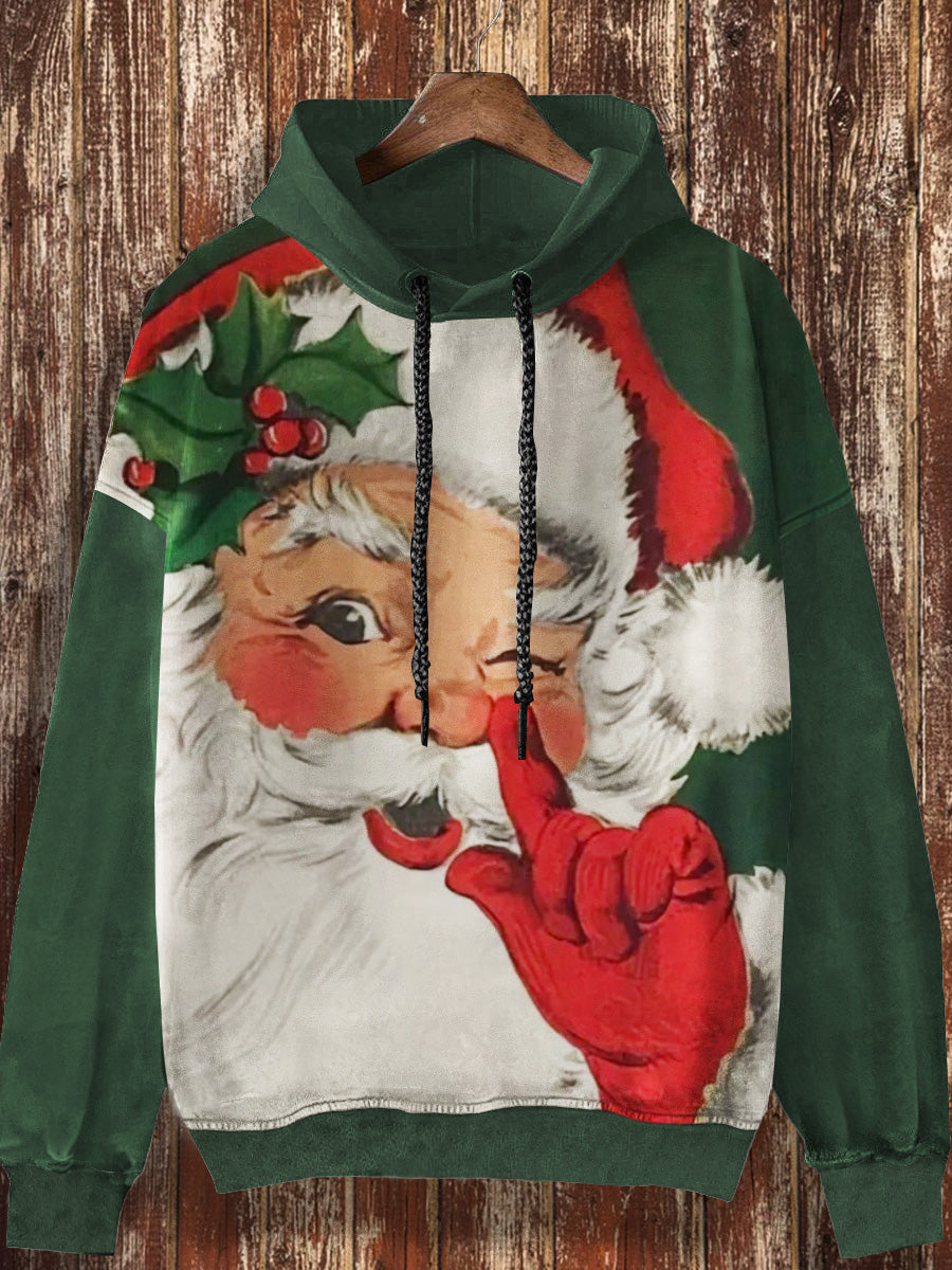 Unisex Christmas Printed Casual Fashion Long Sleeved Hooded Sweatshirt