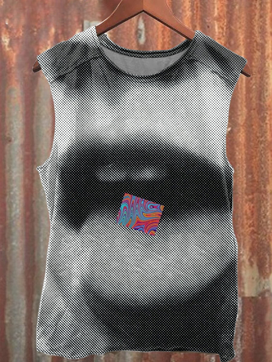 Unisex Personalized Sexy Lips Art Illustration Print Casual Cotton Tank Top