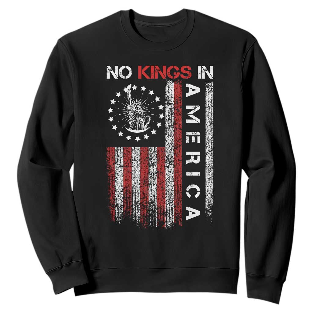 No Kings In America Sweatshirt Retro Freedom American Betsy Ross Flag TS02