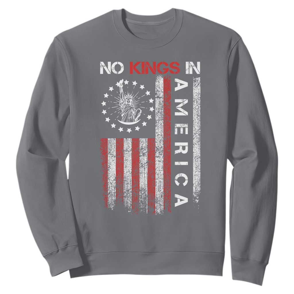No Kings In America Sweatshirt Retro Freedom American Betsy Ross Flag TS02