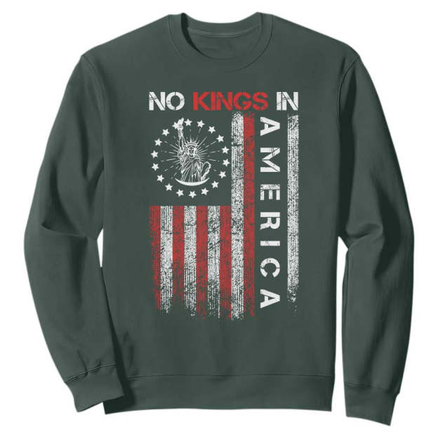 No Kings In America Sweatshirt Retro Freedom American Betsy Ross Flag TS02