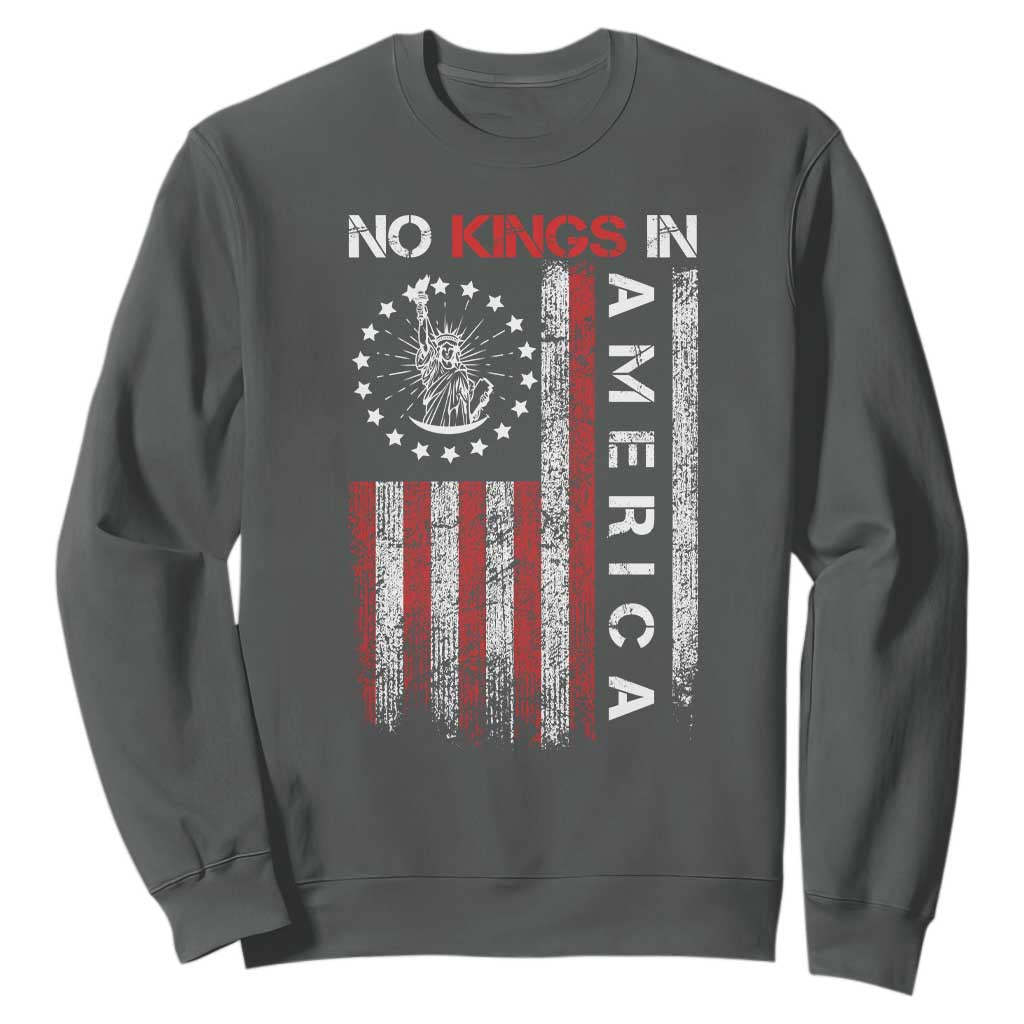 No Kings In America Sweatshirt Retro Freedom American Betsy Ross Flag TS02