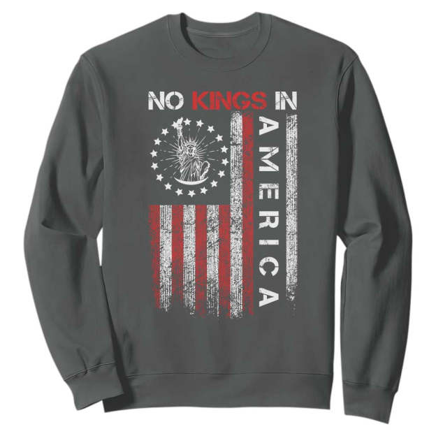 No Kings In America Sweatshirt Retro Freedom American Betsy Ross Flag TS02