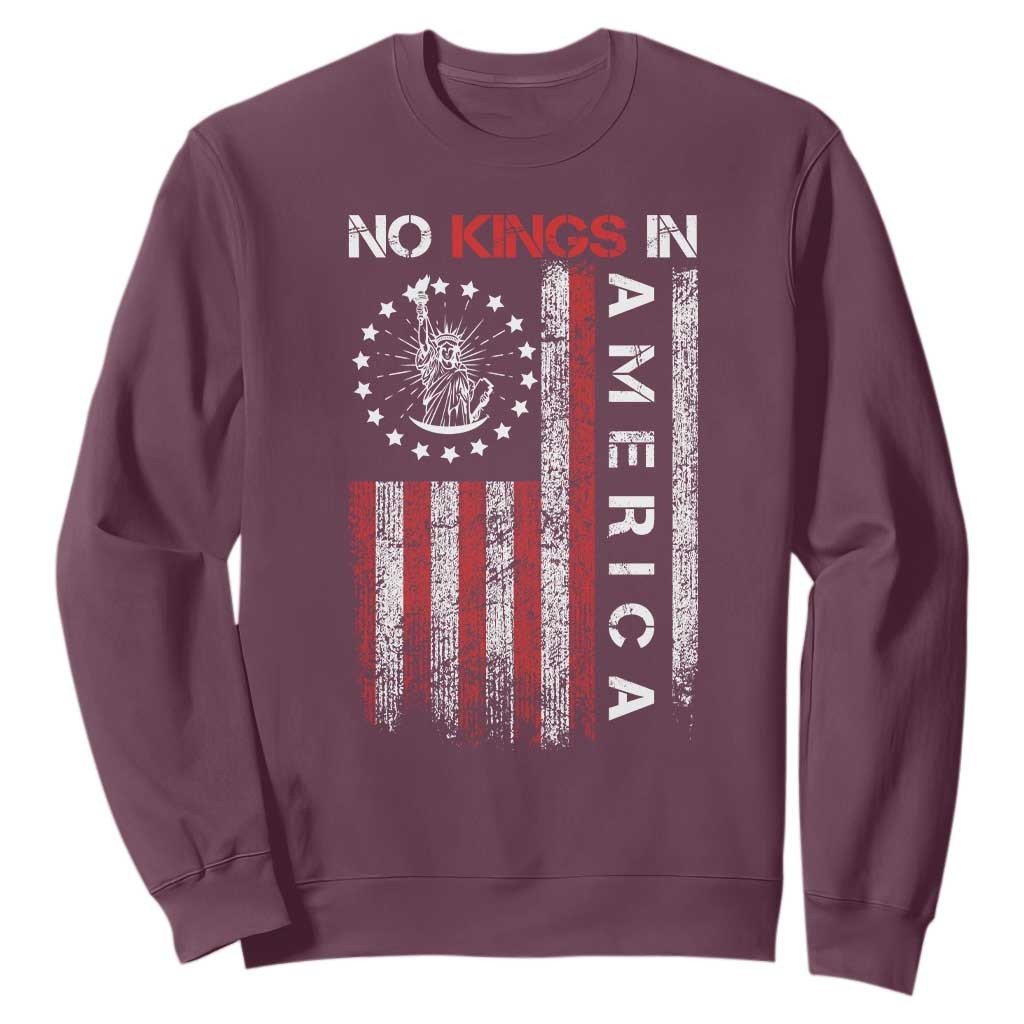 No Kings In America Sweatshirt Retro Freedom American Betsy Ross Flag TS02